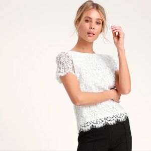 Lulus Classic White Lace top
